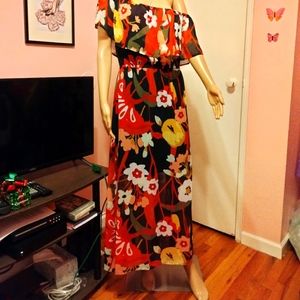 NEW-Flowery Maxi Long Dress